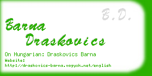 barna draskovics business card